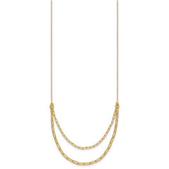 Sterling Silver Gold-plated Polished Multi-layer Link w/ 2in ext.