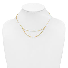 Sterling Silver Gold-plated Polished Multi-layer Link w/ 2in ext.