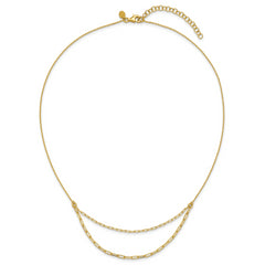 Sterling Silver Gold-plated Polished Multi-layer Link w/ 2in ext.