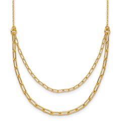 Sterling Silver Gold-plated Polished Multi-layer Link w/ 2in ext.