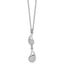Sterling Silver RH-plated Polished Teardrop pendant w/ 2in ext. Ne