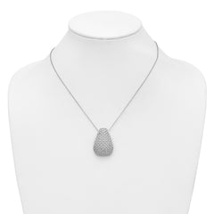 Sterling Silver RH-plated Polished Dia-cut Woven Pattern w/ 2in ex