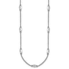 Sterling Silver RH-plated Fancy Link w/2in ext. Necklace