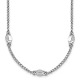 Sterling Silver RH-plated Fancy Link w/2in ext. Necklace