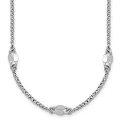 Sterling Silver RH-plated Fancy Link w/2in ext. Necklace