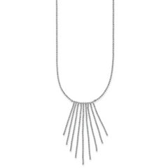 Sterling Silver RH-plated Polished D/C Fancy Necklace