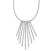 Sterling Silver RH-plated Polished D/C Fancy Necklace