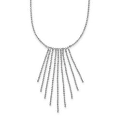 Sterling Silver RH-plated Polished D/C Fancy Necklace