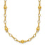 Sterling Silver Gold-tone pol. Beaded Link w/2in ext. Necklace