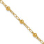 Sterling Silver Gold-tone pol. Beaded Link w/1in ext. Bracelet