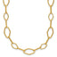 Sterling Silver Gold-tone pol. Fancy Link w/2in ext. Necklace