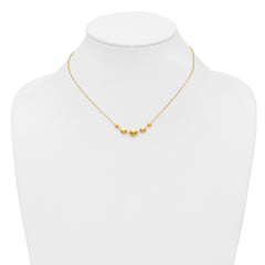 Sterling Silver Gold-tone pol. Fancy Circle w/2in ext. Necklace