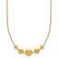 Sterling Silver Gold-tone pol. Fancy Circle w/2in ext. Necklace