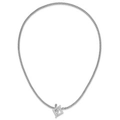 Sterling Silver RH-plated Polished Fancy Toggle Necklace