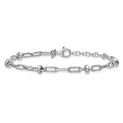 Sterling Silver RH-plated Polished Fancy Toggle Bracelet