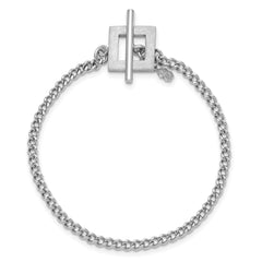 Sterling Silver RH-plated Polished Fancy Toggle Bracelet