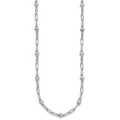 Sterling Silver RH-plated Polished Fancy Link w/2in ext. Necklace