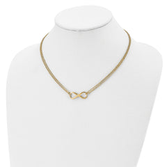 Sterling Silver Gold-plated Polished Infinity Symbol Necklace
