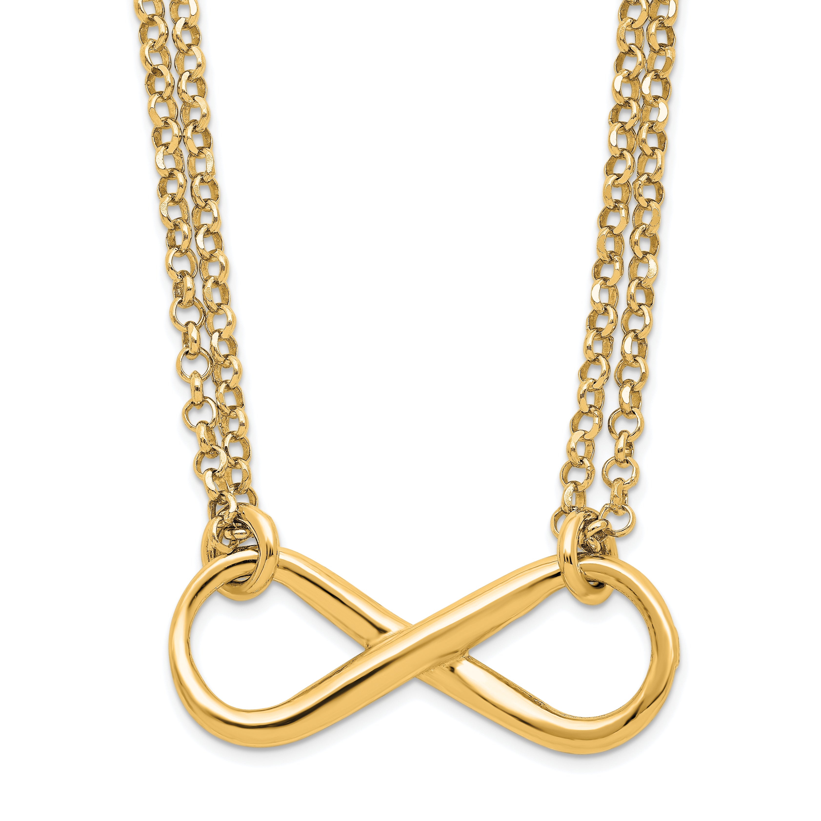 Sterling Silver Gold-plated Polished Infinity Symbol Necklace