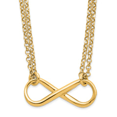 Sterling Silver Gold-plated Polished Infinity Symbol Necklace