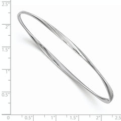 Sterling Silver RH-plated Polished Twisted Bangle