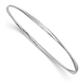 Sterling Silver RH-plated Polished Twisted Bangle
