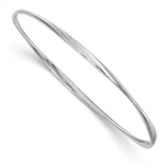 Sterling Silver RH-plated Polished Twisted Bangle