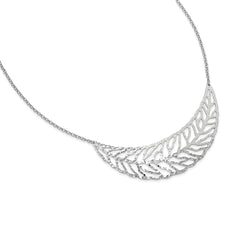 Sterling Silver Rhodium-Plated Fancy Necklace