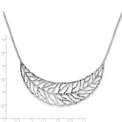 Sterling Silver Rhodium-Plated Fancy Necklace