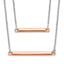 Sterling Silver RH-plt Fancy Rose-tone Bar w/2in ext. Necklace
