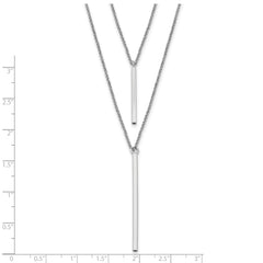 Sterling Silver RH-plated Two Strand w/2in ext. Necklace