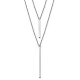 Sterling Silver RH-plated Two Strand w/2in ext. Necklace