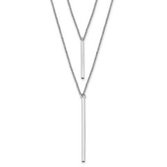 Sterling Silver RH-plated Two Strand w/2in ext. Necklace