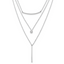 Sterling Silver RH-plated Three Strand w/2in ext. Necklace