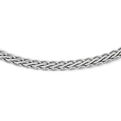 Sterling SilverRhodium-Rhodium-Plated Flat D/C Spiga Necklace