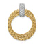 Sterling Silver Rhodium-plated Gold-plated CZ Braided Pendant