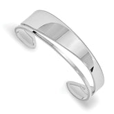 Sterling Silver RH-plated Polished Fancy Cuff Bangle