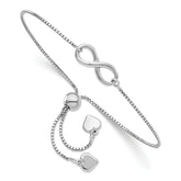 Sterling Silver RH-plated Polished Infinity Adjustable Bracelet