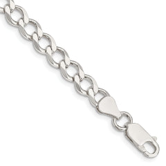 Sterling Silver 6.7mm Semi-solid Flat Curb Chain