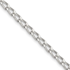 Amore La Vita Sterling Silver Rhodium-plated Polished 3.2mm 10 inch with Lobster Clasp Open Link Charm Anklet