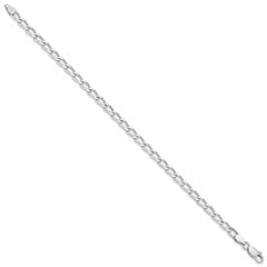 Amore La Vita Sterling Silver Rhodium-plated Polished 4.3mm 8 inch Open Link with Lobster Clasp Charm Bracelet