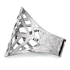 Sterling Silver Rhodium-Plated Adjustable Ring