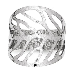 Sterling Silver Rhodium-Plated Adjustable Ring