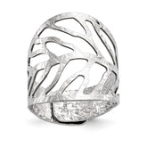 Sterling Silver Rhodium-Plated Adjustable Ring