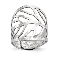 Sterling Silver Rhodium-Plated Adjustable Ring