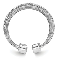 Sterling Silver Rhodium-plated Adjustable Ring