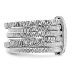 Sterling Silver Rhodium-plated Adjustable Ring