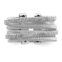 Sterling Silver Rhodium-plated Adjustable Ring