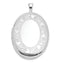 Sterling Silver Rhodium-plated Heart Border 26x20mm Oval Locket