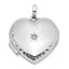 SS Rhod-pltd Polished and Textured Border Dia 18mm Heart Locket